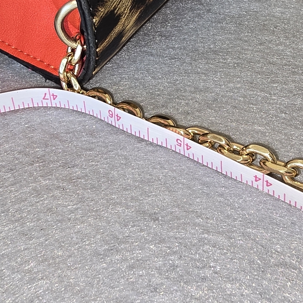 Betsey Johnson Purple, Red & Leopard Crossbody with Gold Chain - Picture 6 of 8